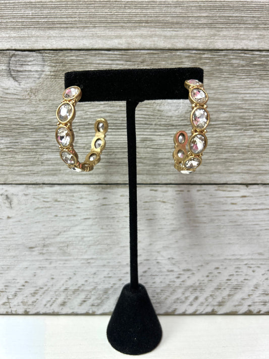 Clear Crystal Gold Hoops