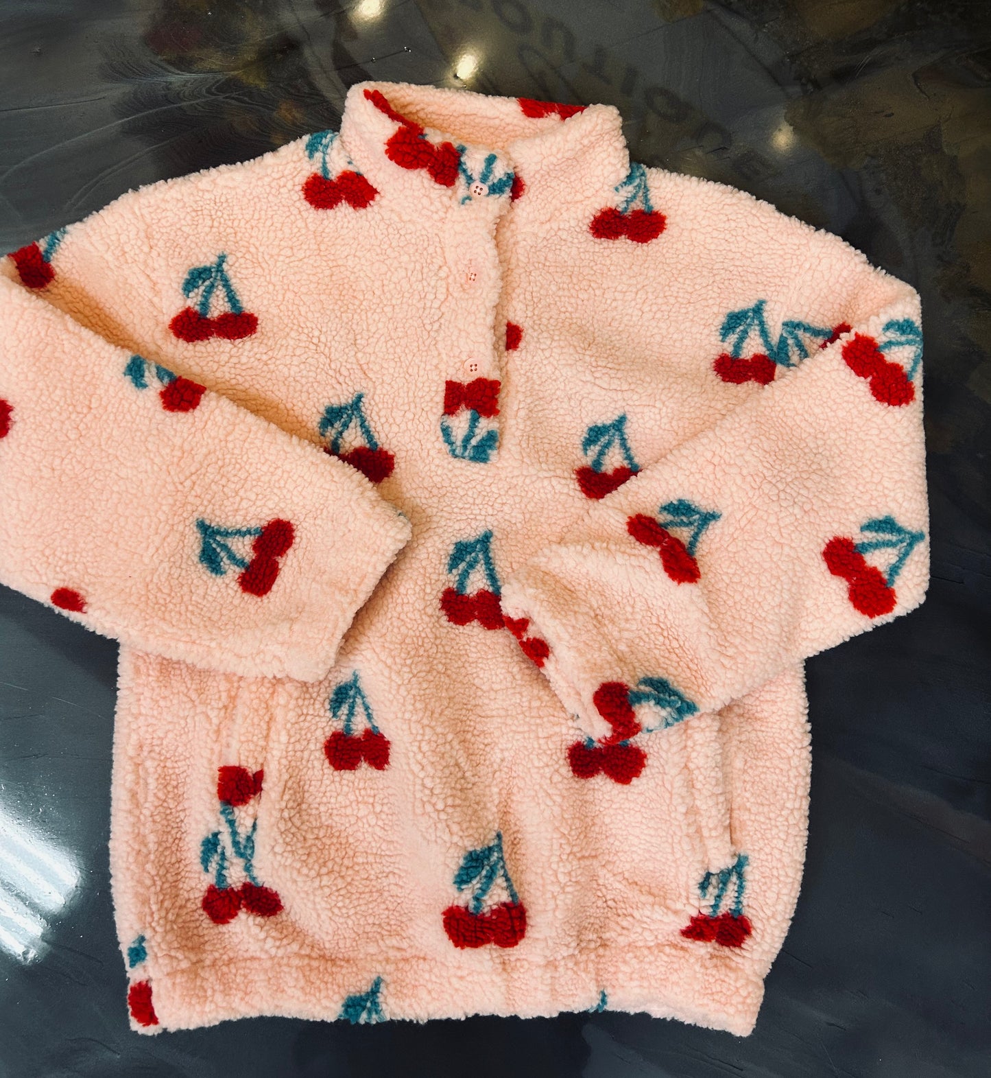Kids Cherry Sherpa Pullover