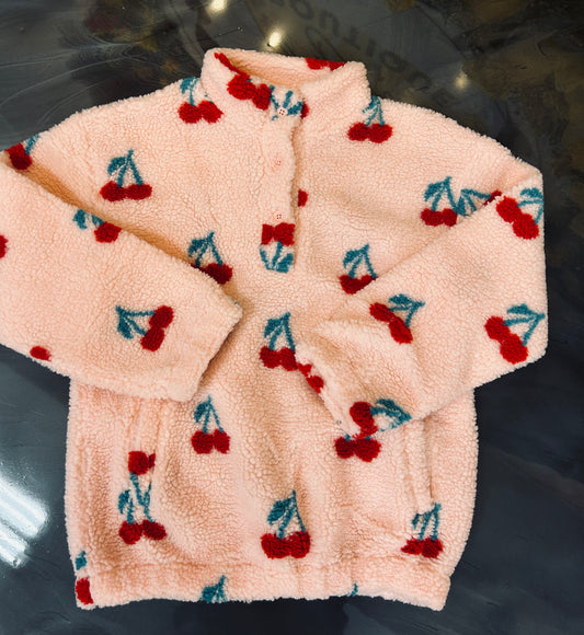 Kids Cherry Sherpa Pullover
