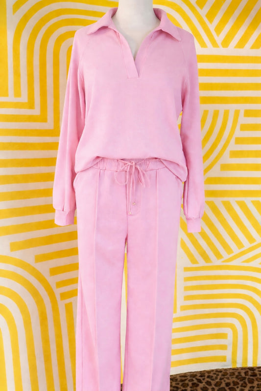 Pink Pullover Sweatpant Set