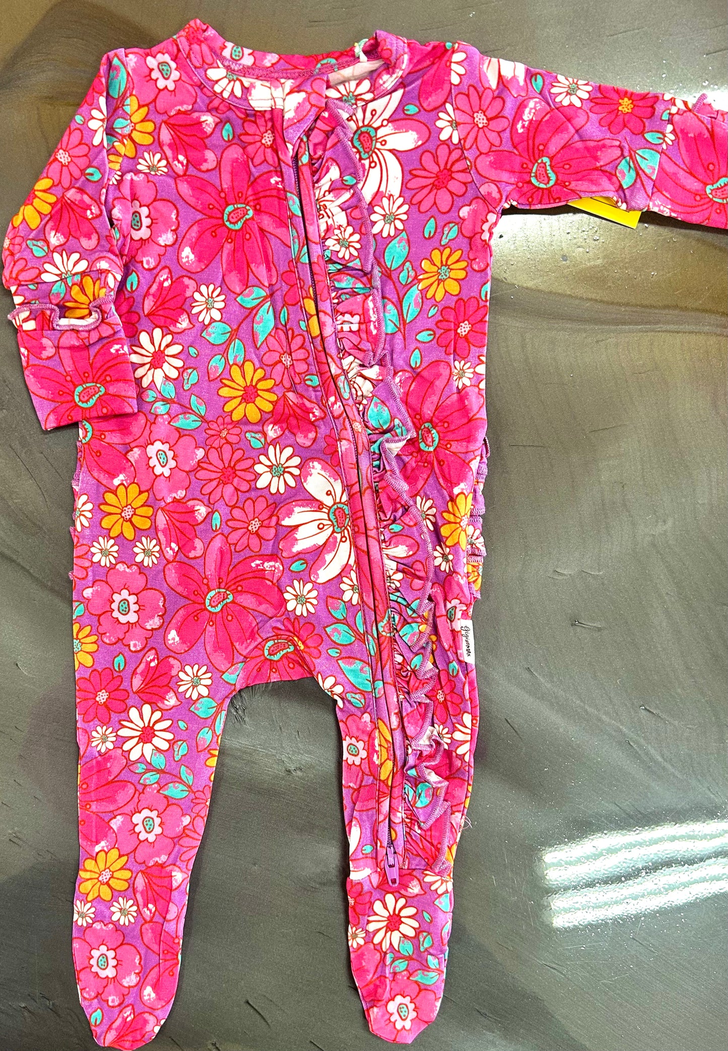 Floral Ruffle Bamboo Onesie