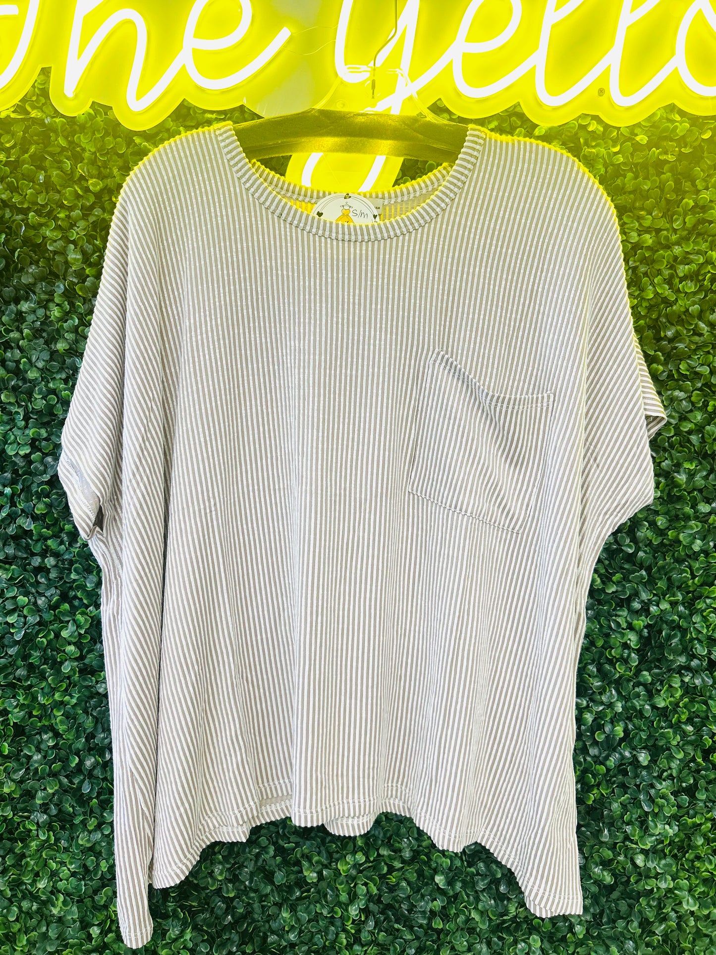 Corded Ribbed Oversized Top