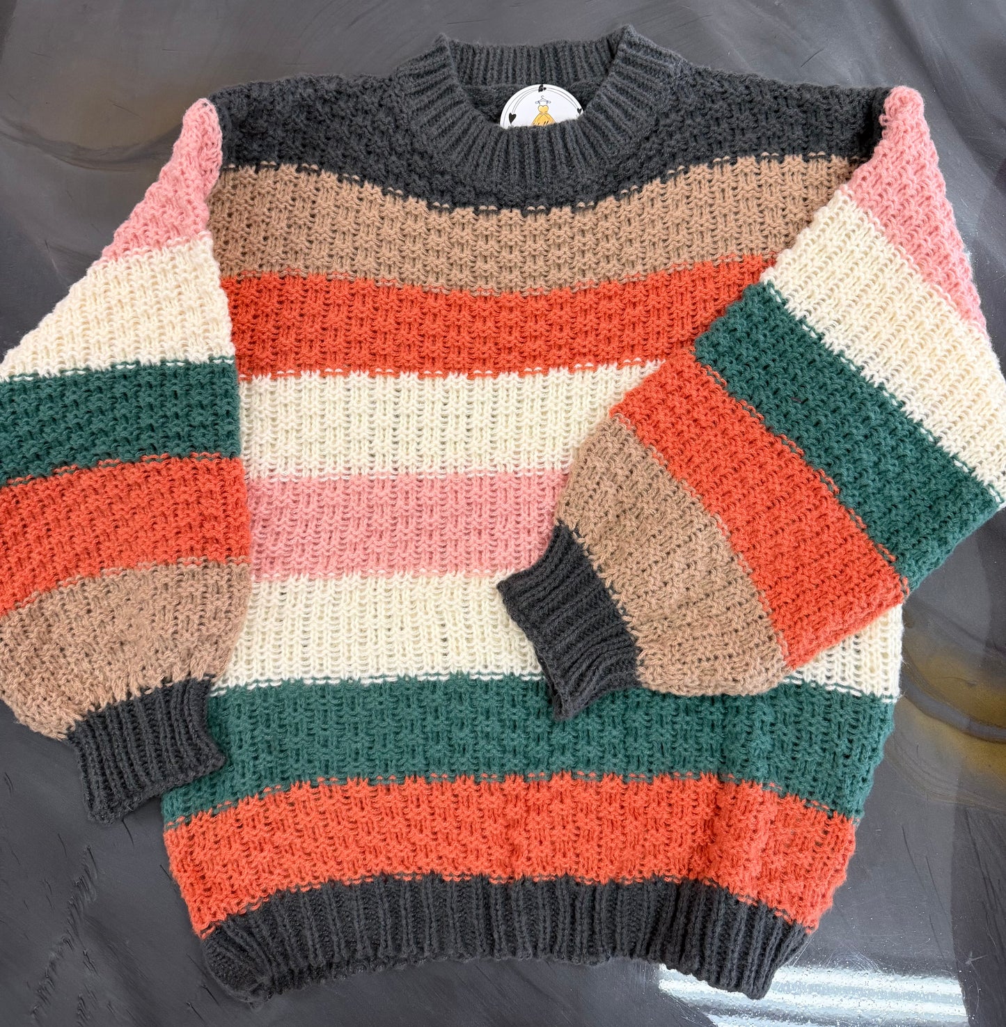 Striped Color Block Chunky Sweater