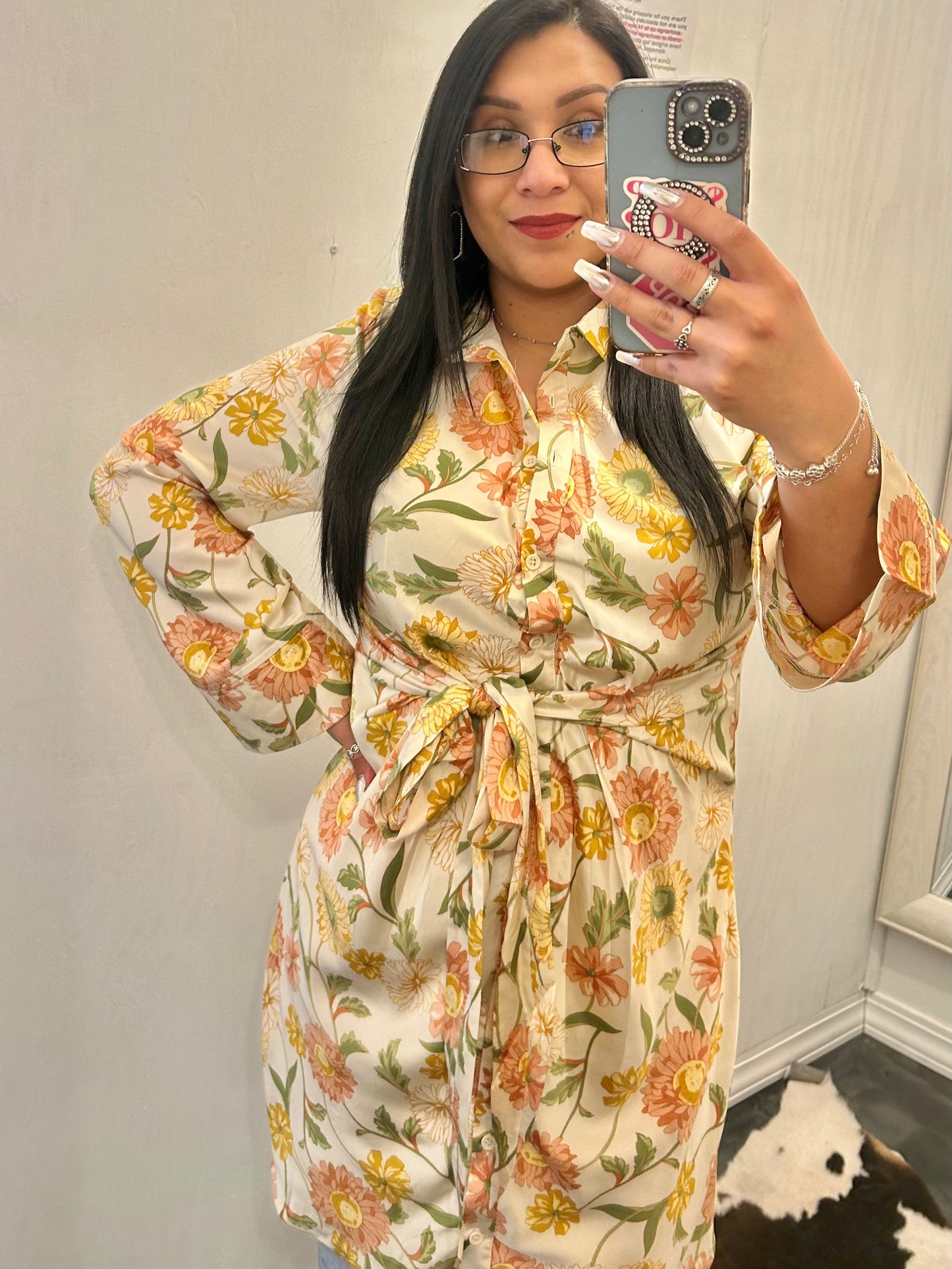 Floral Tie Front Mini Dess