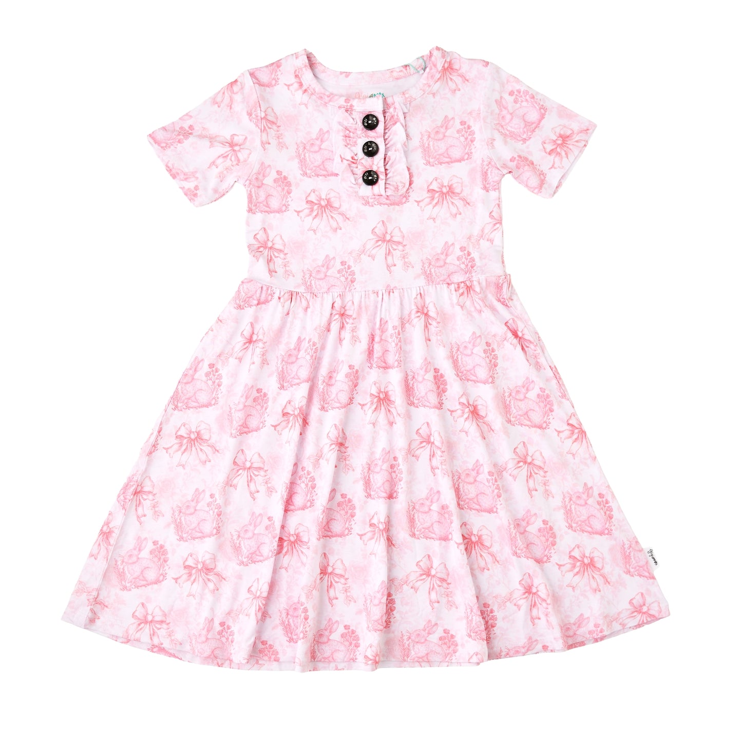 Pink Bunny Floral Bamboo Dress
