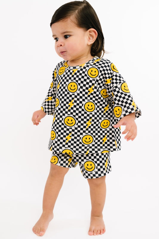 Smiley Checkered Toddler Set