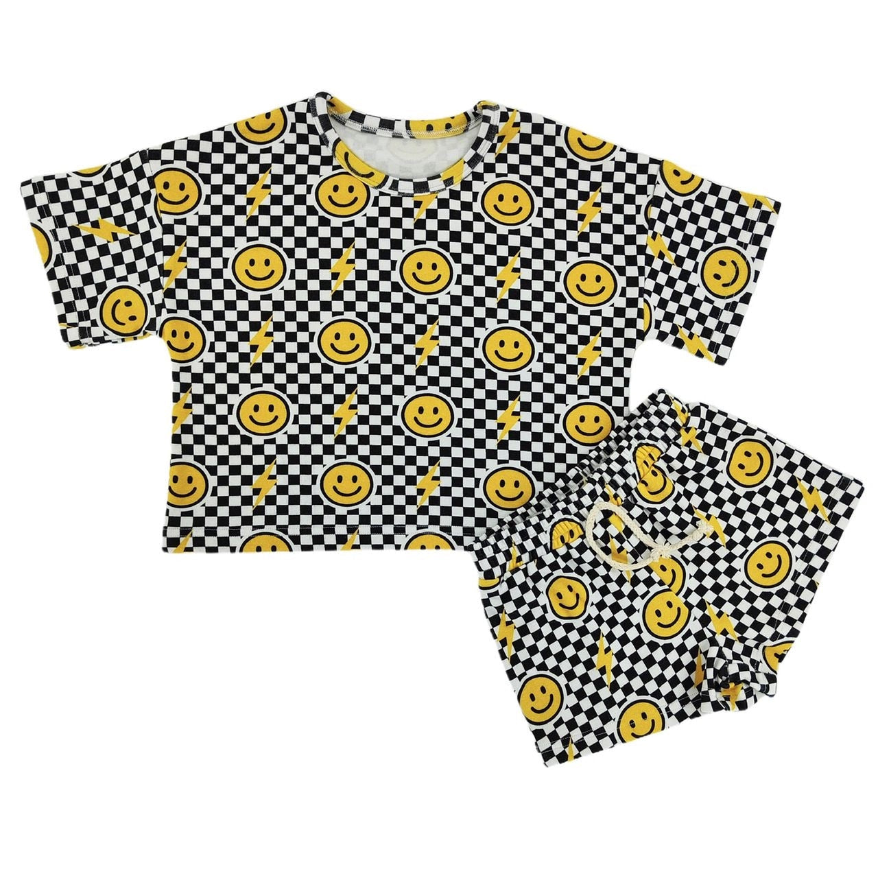 Smiley Checkered Toddler Set