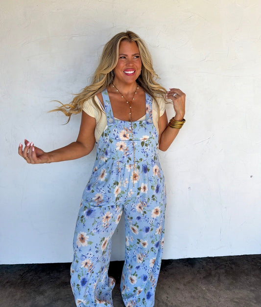 Blue Boho Overalls