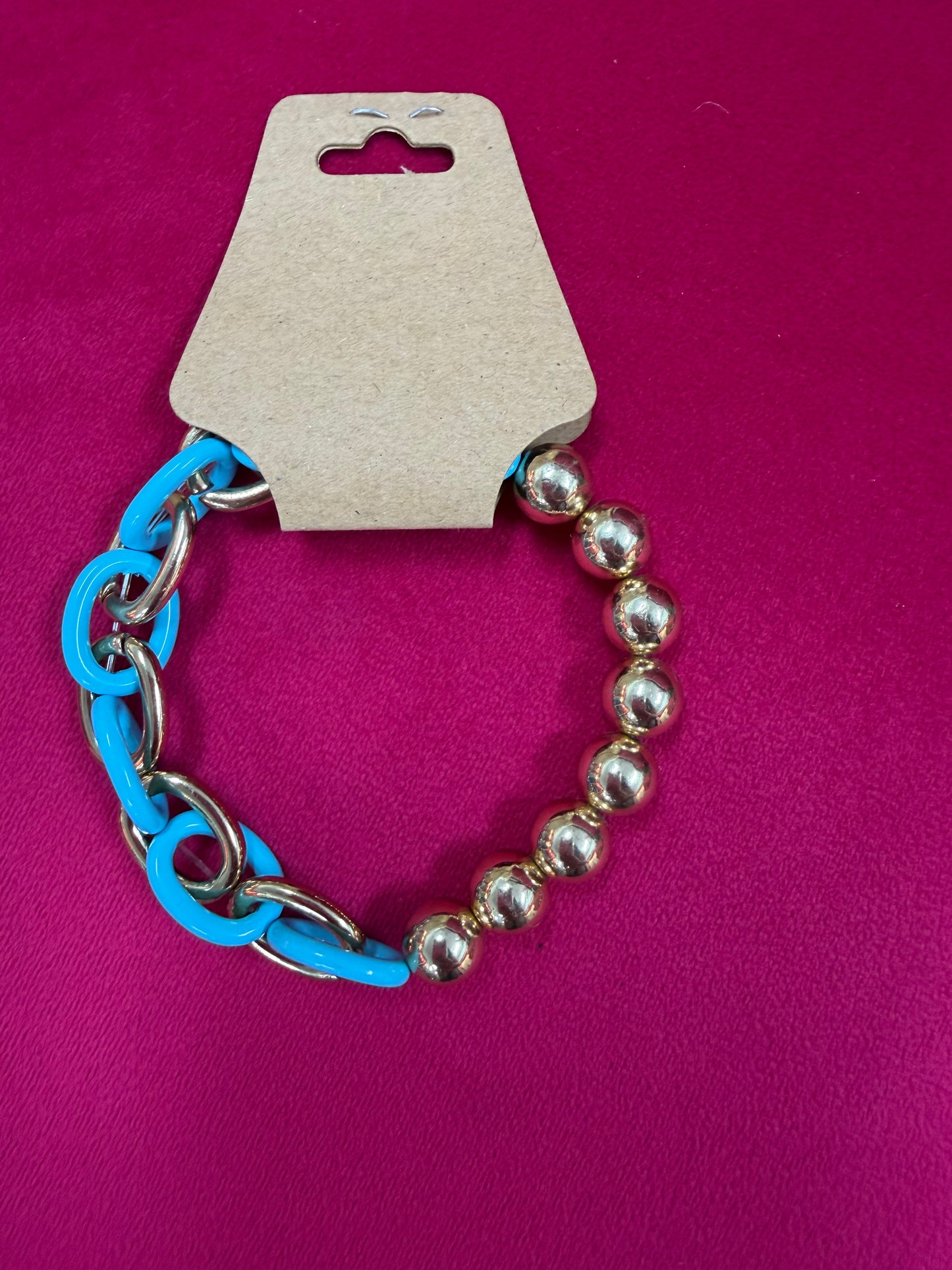 Colored Link Gold Bracelet