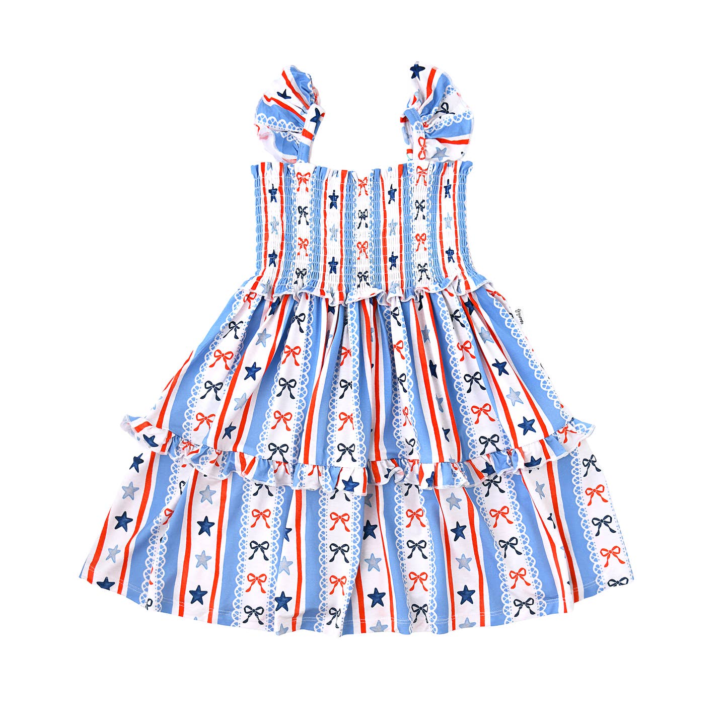 USA Bow Smocked Bamboo Dress