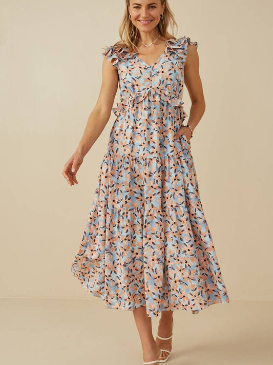 Floral Back Cutout Dress