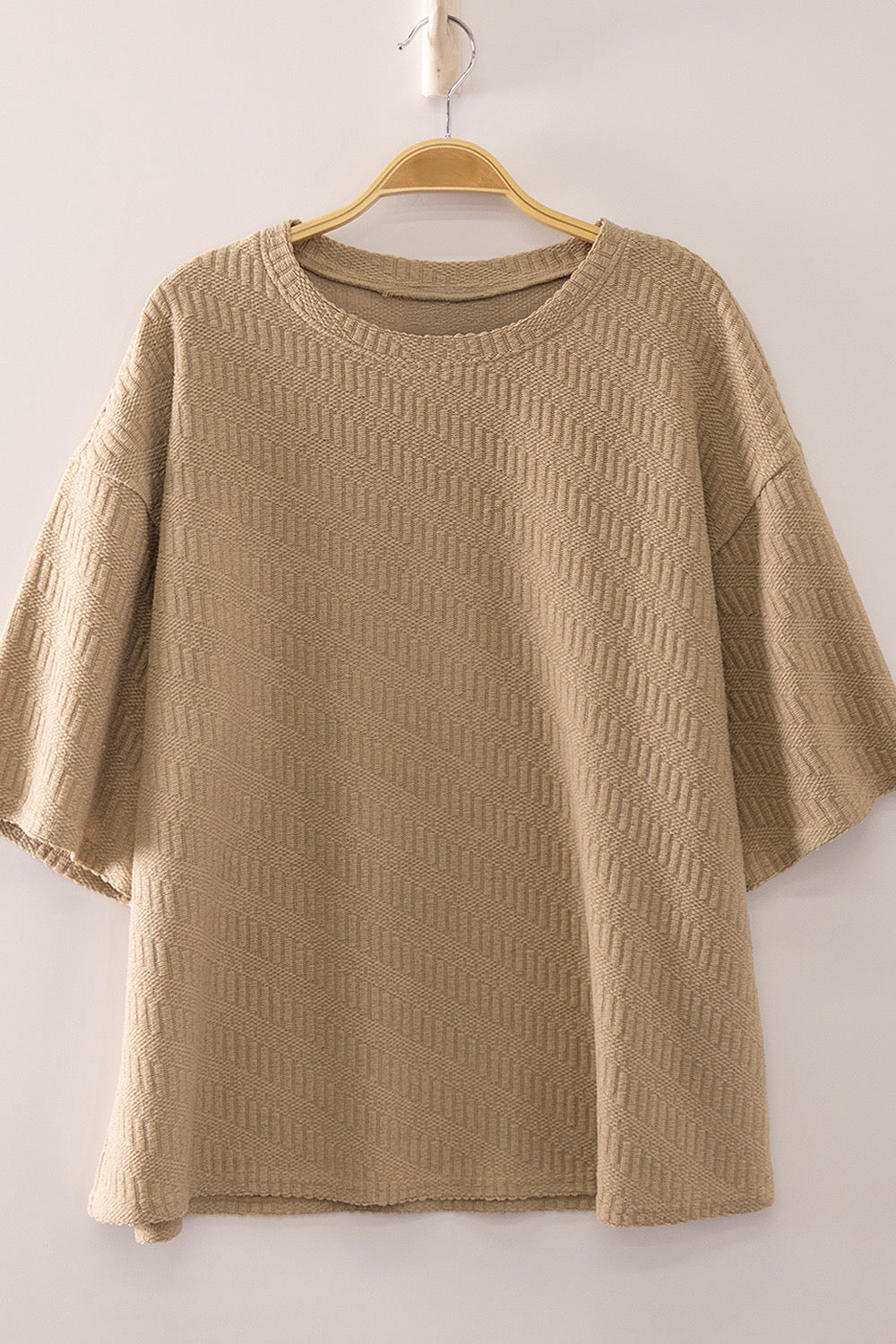 Mocha Textured Short Sleeve Top
