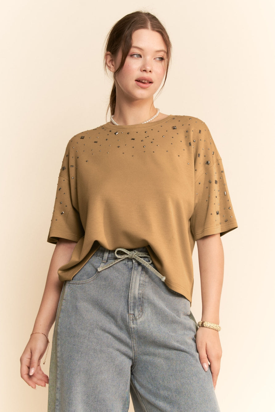Studded Loose Fit Top