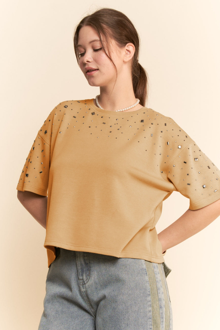 Studded Loose Fit Top