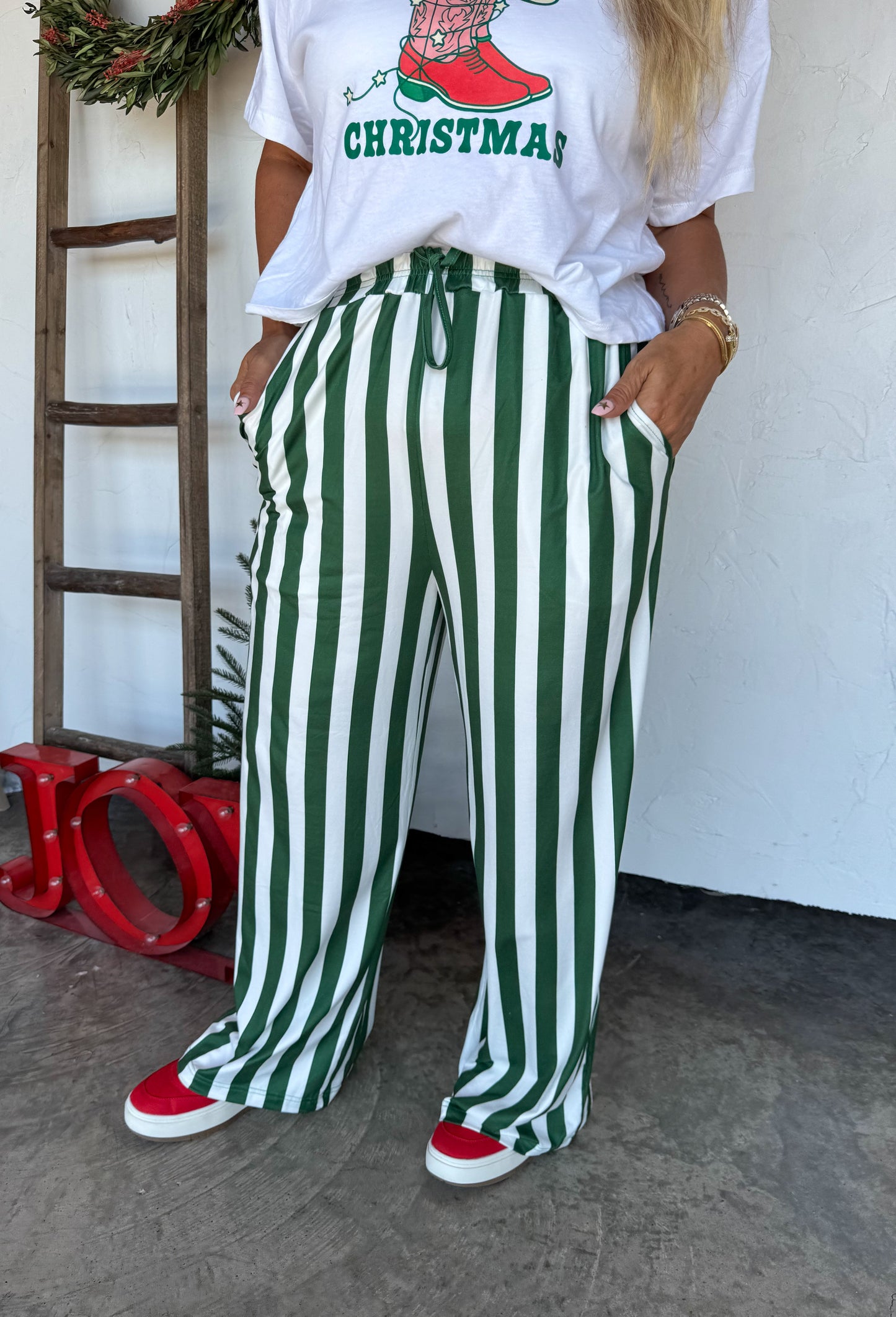 Christmas Vertical Vibes Striped Pants