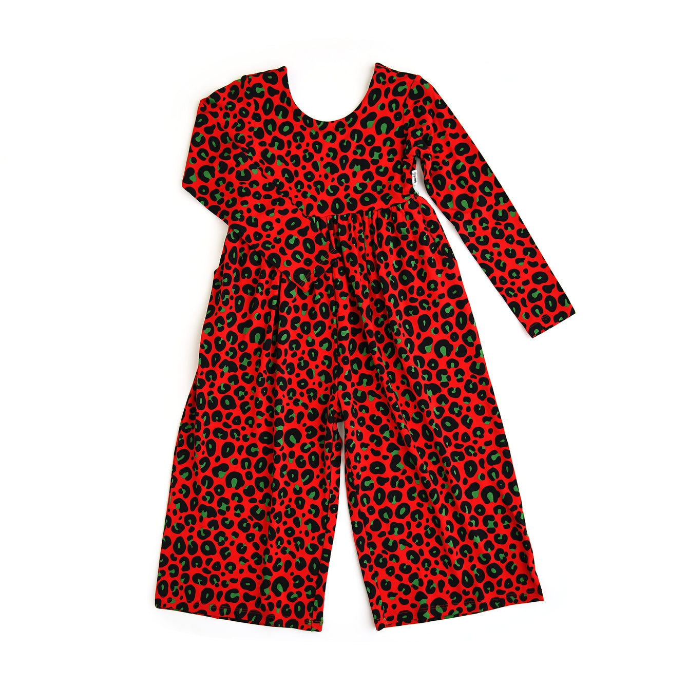 Xmas Bamboo Leopard Wide Leg Romper