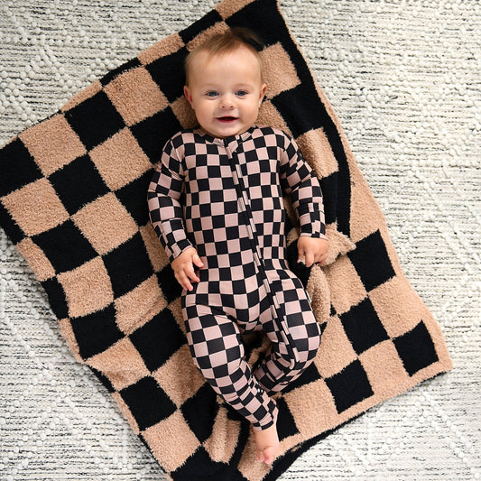 Checkered Bamboo Onesie
