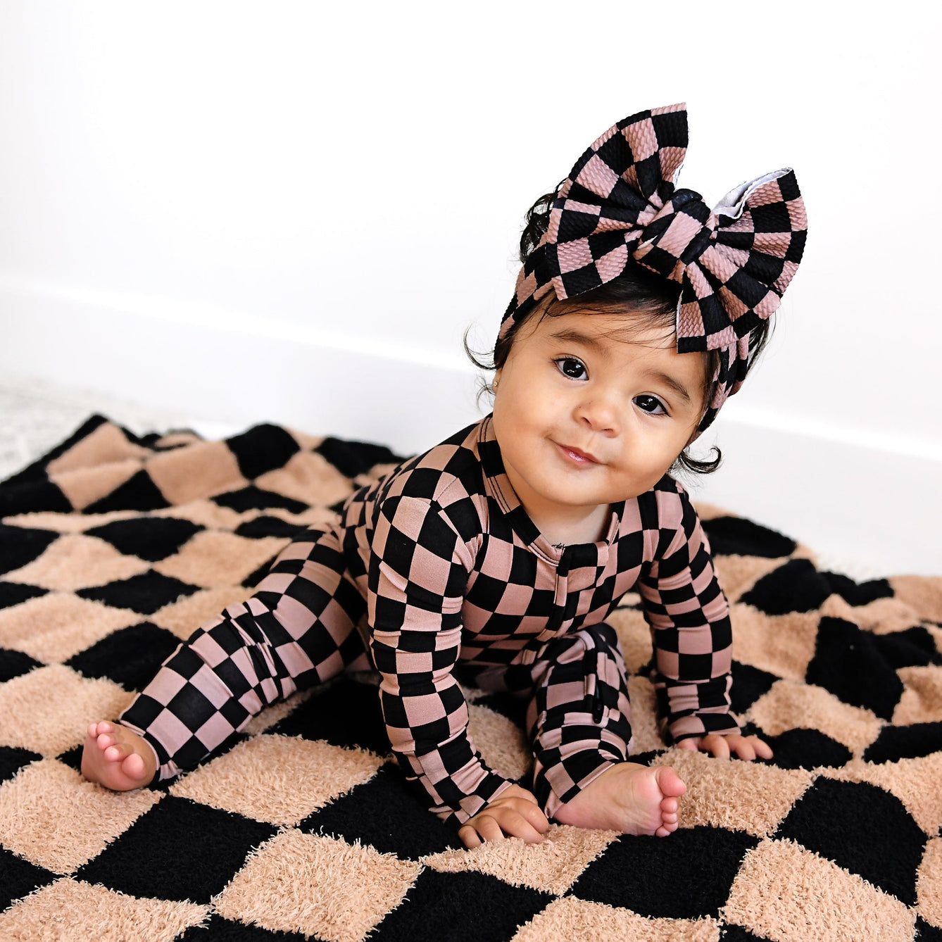 Checkered Bamboo Onesie