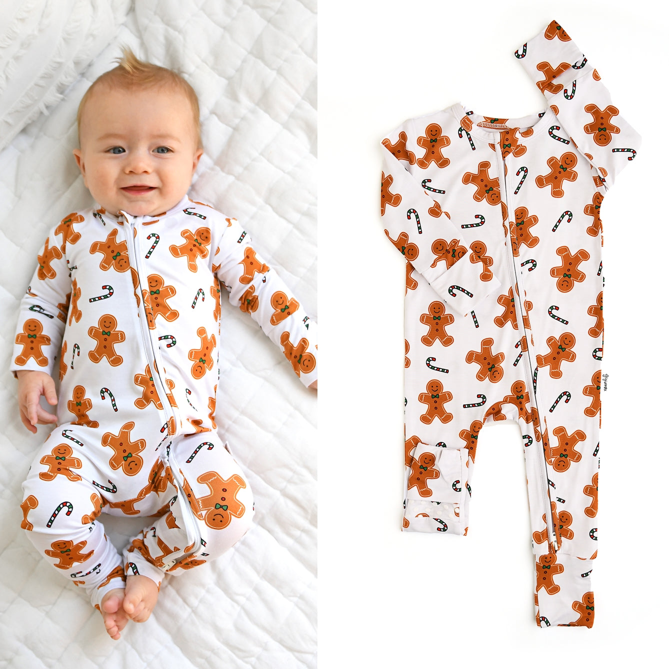 Gingerbread Christmas Bamboo Onesie