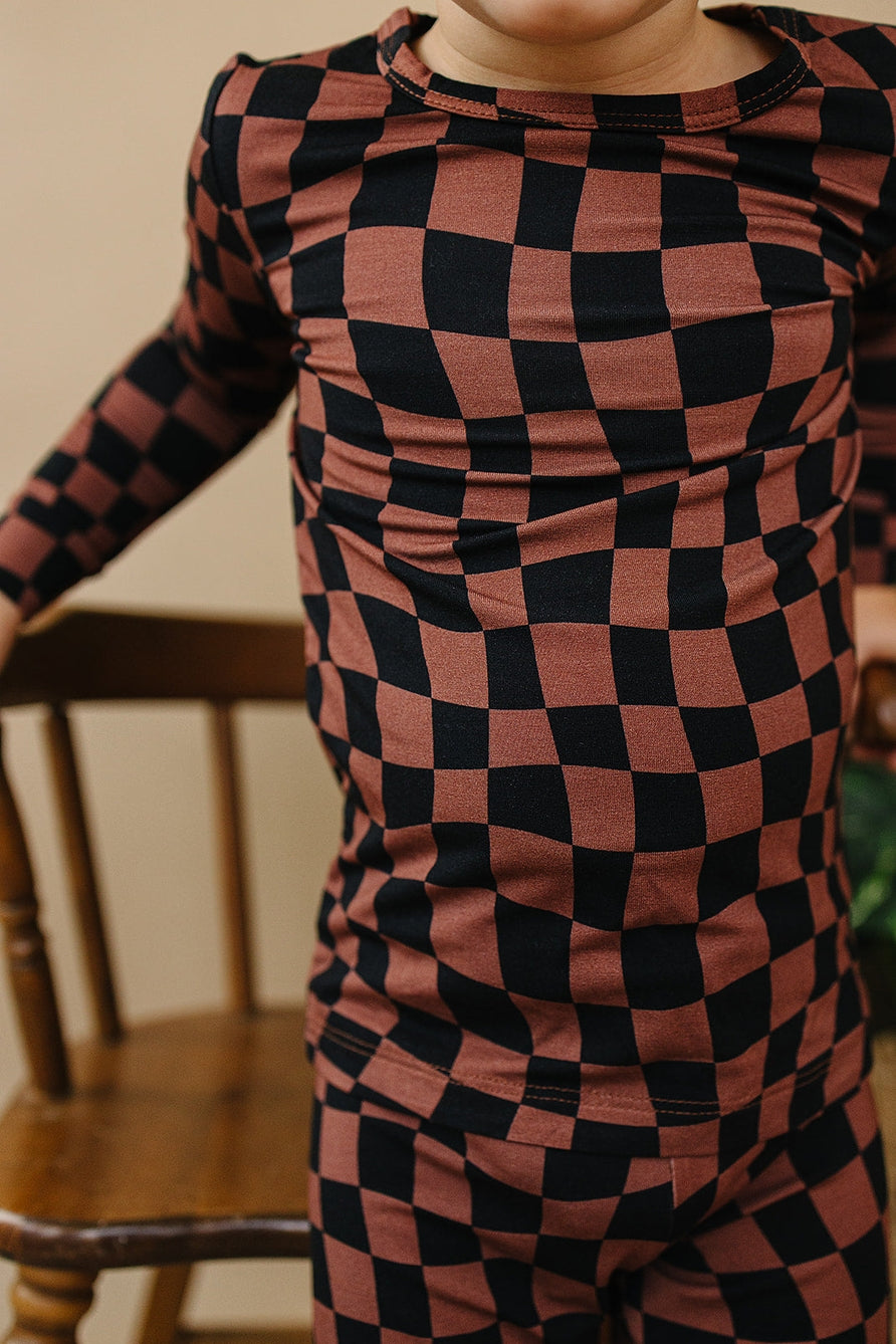 Checkered Bamboo Kids Set