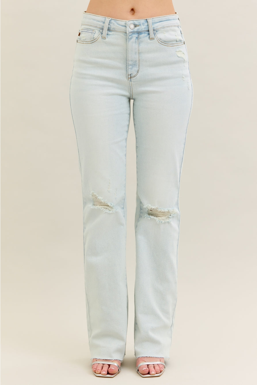 JB MR Distressed Fray Hem Bootcut