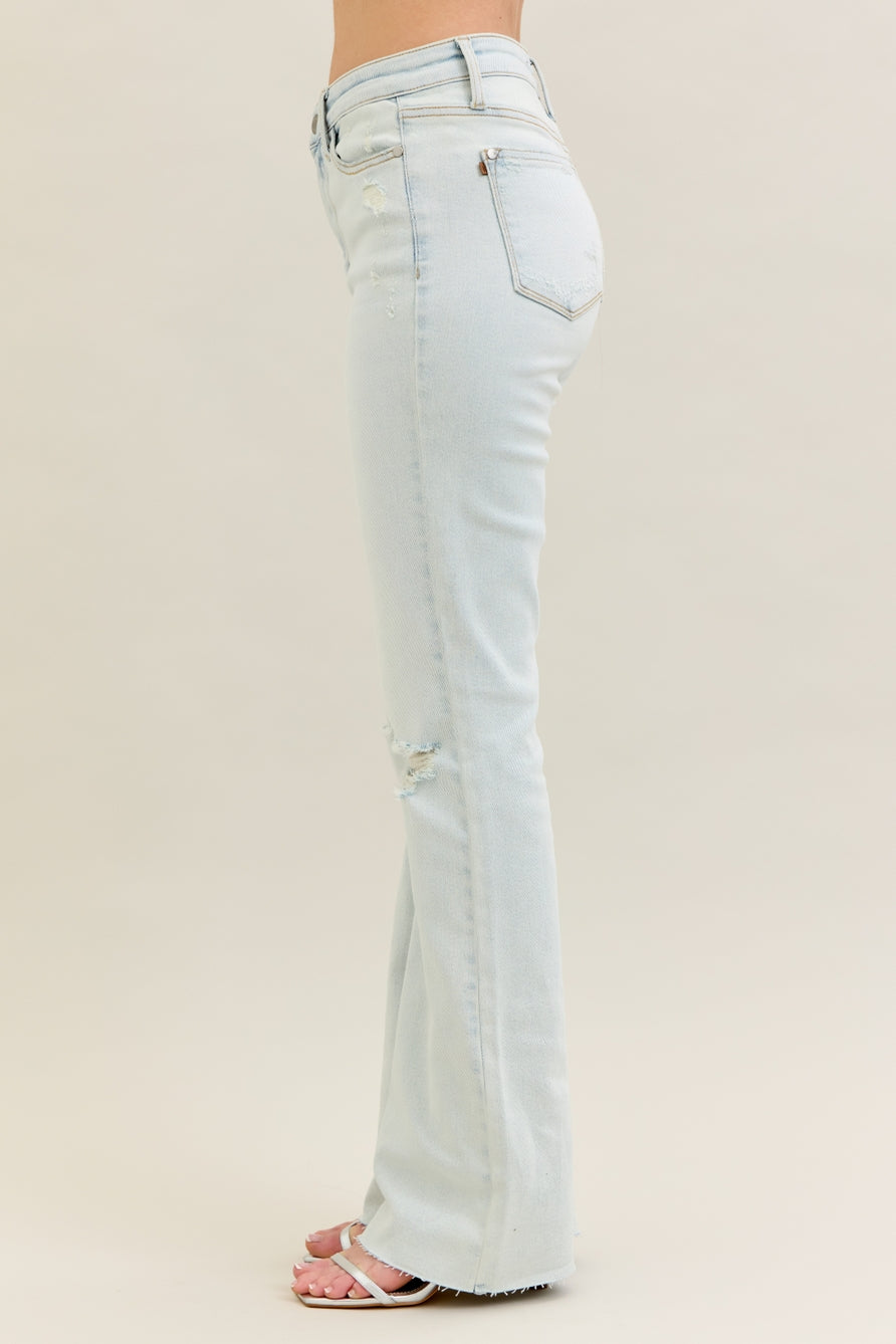 JB MR Distressed Fray Hem Bootcut
