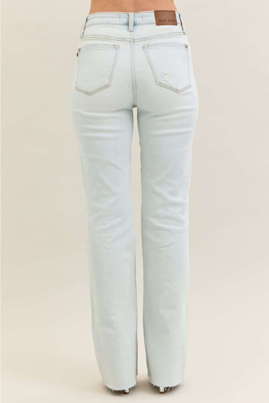 JB MR Distressed Fray Hem Bootcut