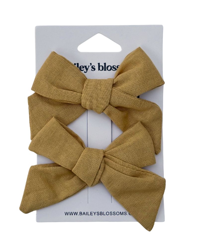 Linen Cotton Piggie Bow Sets