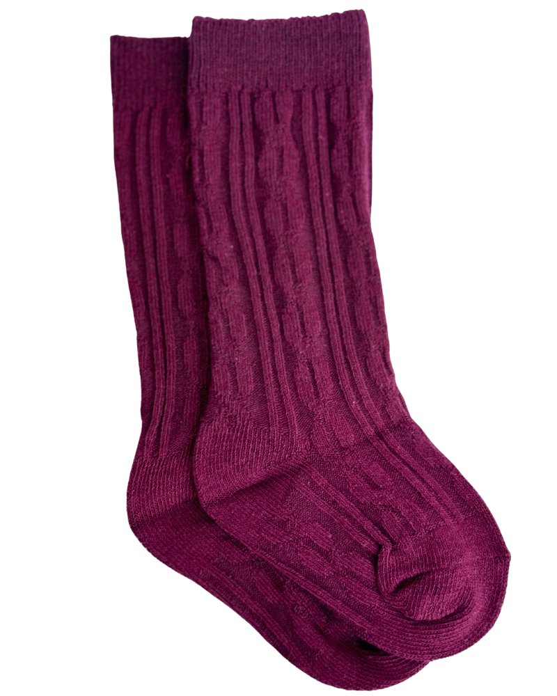 Children's Knee-High Cable Knit Socks