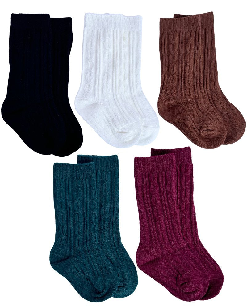 Children's Knee-High Cable Knit Socks