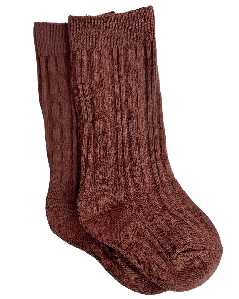 Children's Knee-High Cable Knit Socks