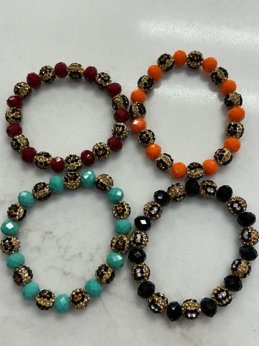 Multi Leopard Bead Bracelet