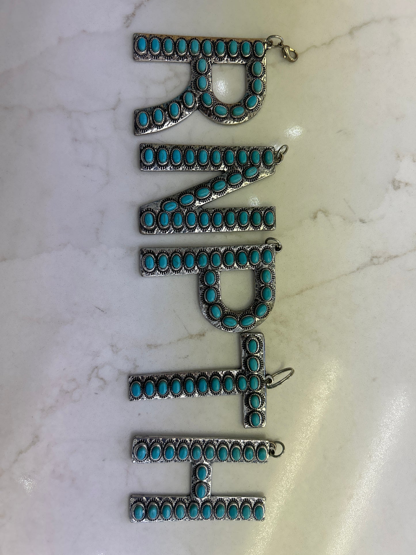 Turquoise Letter Pendants