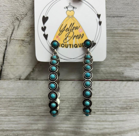 Turquoise Stone Teardrop Earrings